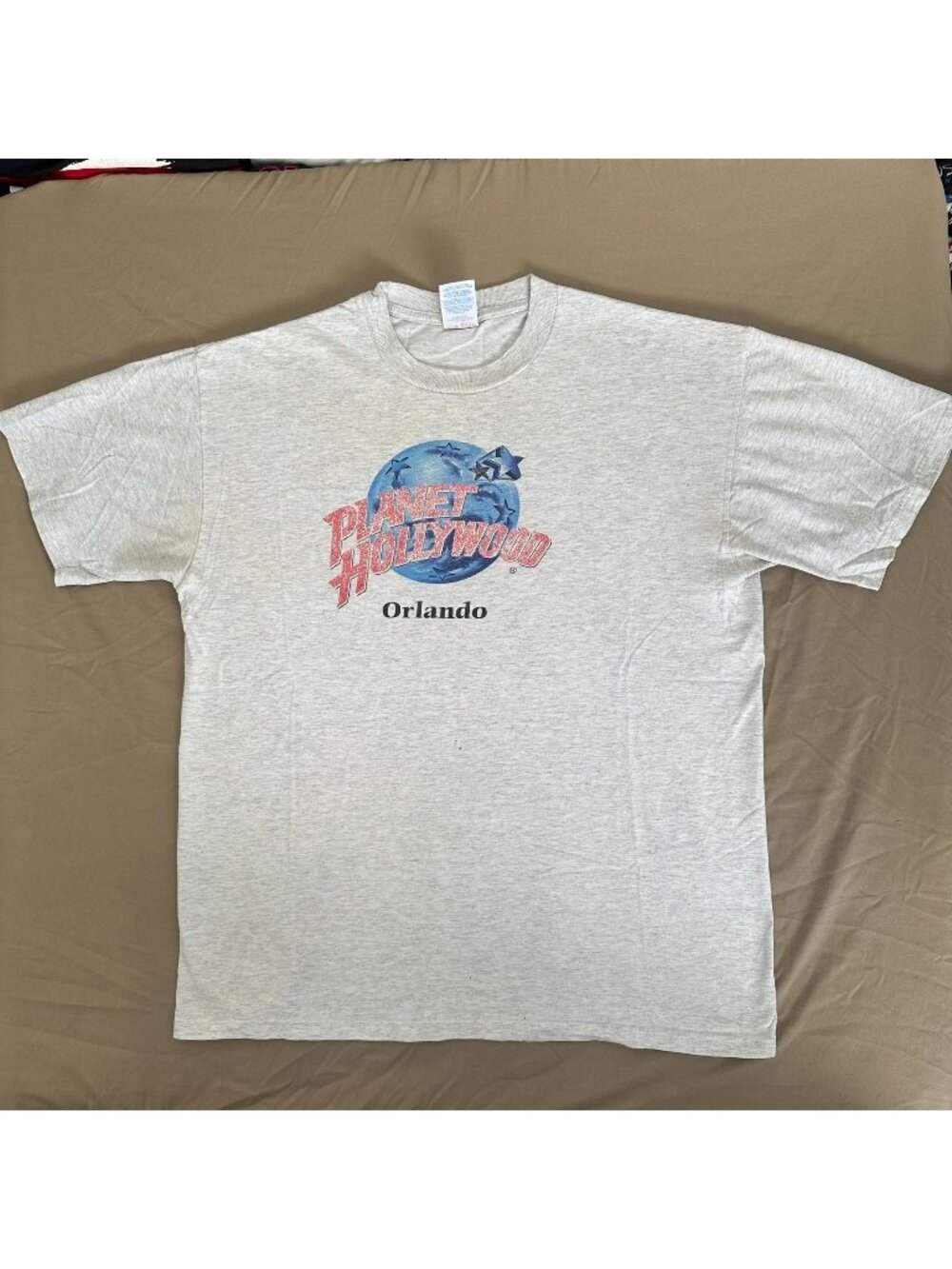 Vintage 90s Planet Hollywood Orlando T-Shirt Gray L Grunge Tourist Florida